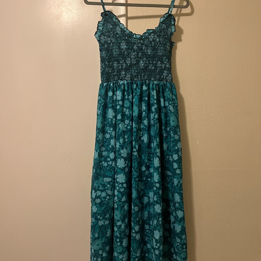 Floral Teal Maxi Dress